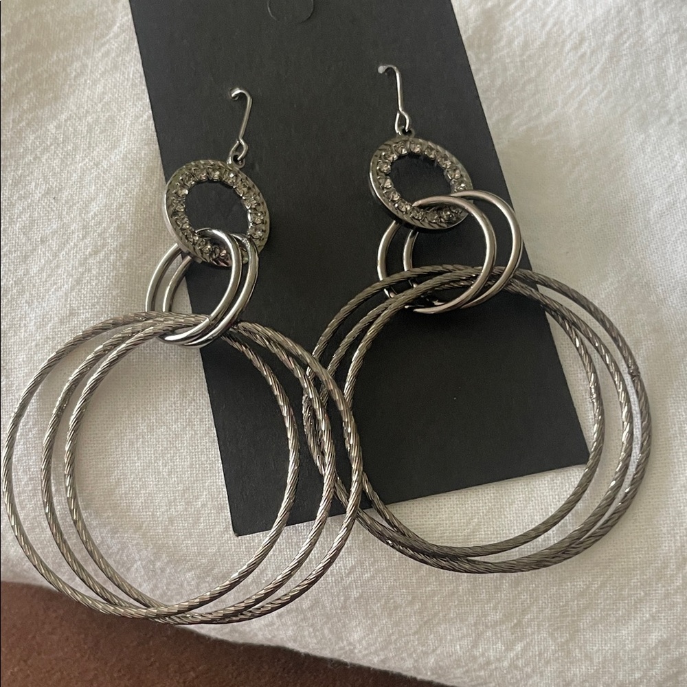 Cache Silver Multi-Hoop Earrings